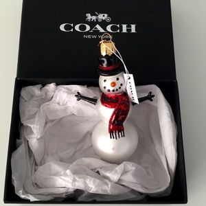 NWT Rare Coach Snowman Christmas Ornament